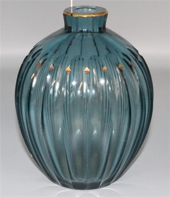 Kosta blue glass vase(-)
